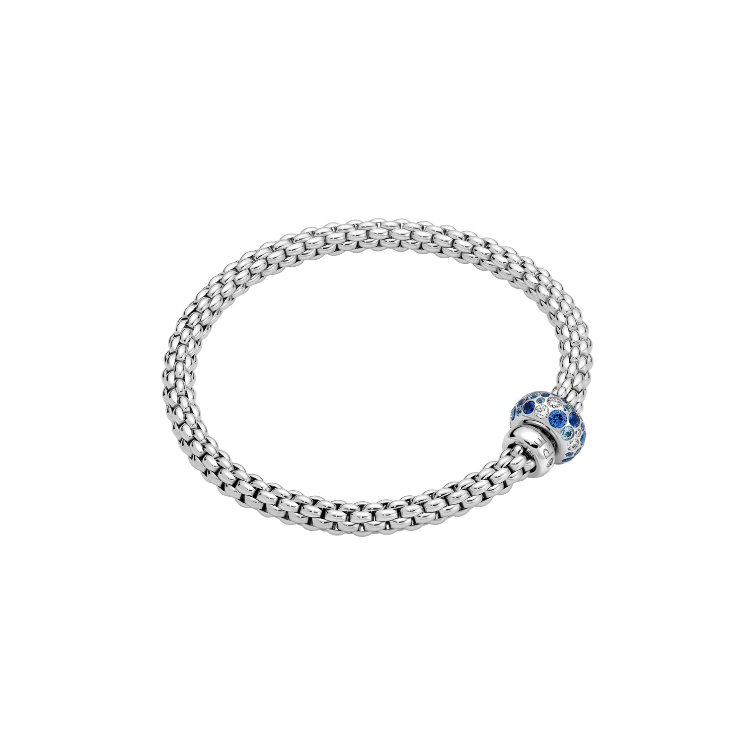 Flex'it Bracelet With Diamond And Blue Sapphires