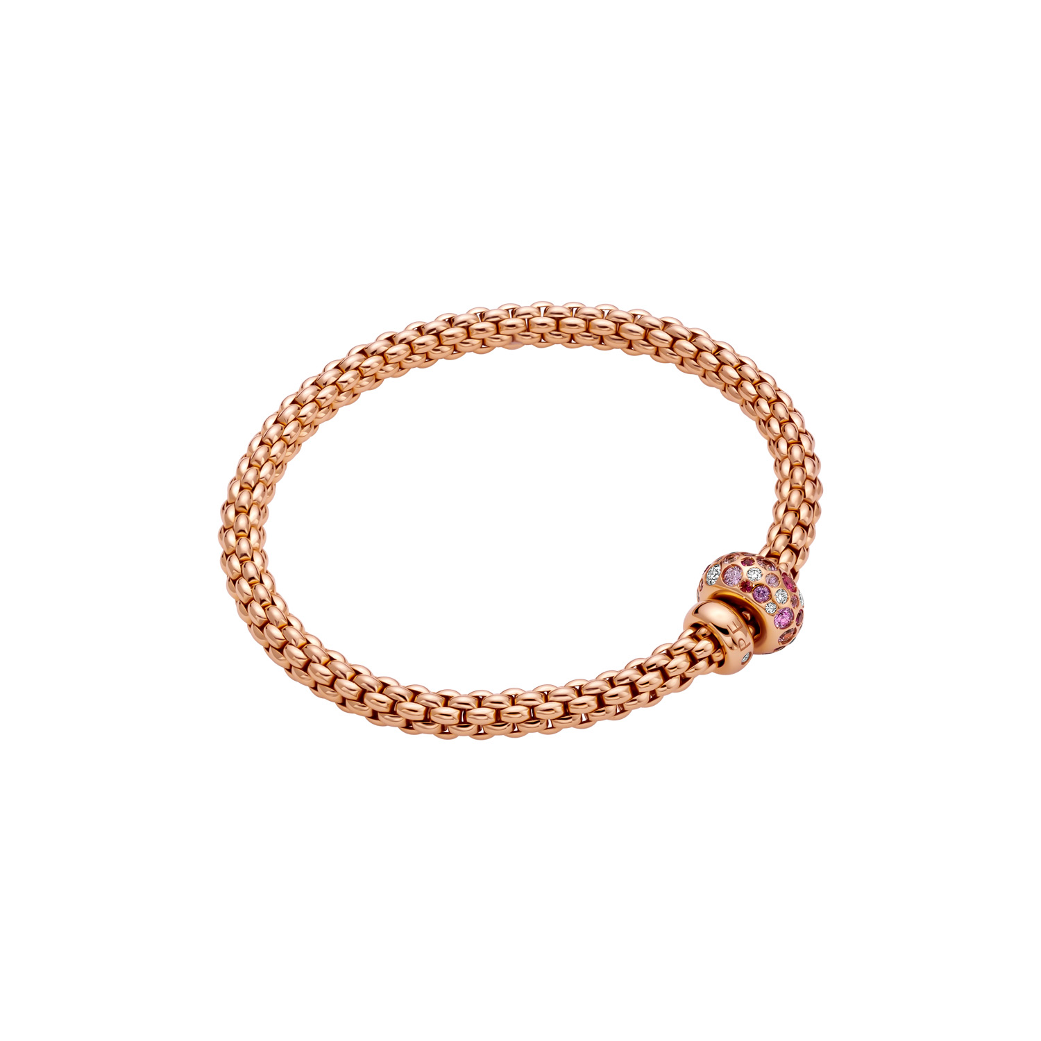 Flex'It Bracelet With Diamonds And Pink Sapphires