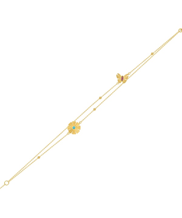 Sunkiss Arfaj Daisy With Butterfly Tiered Anklet