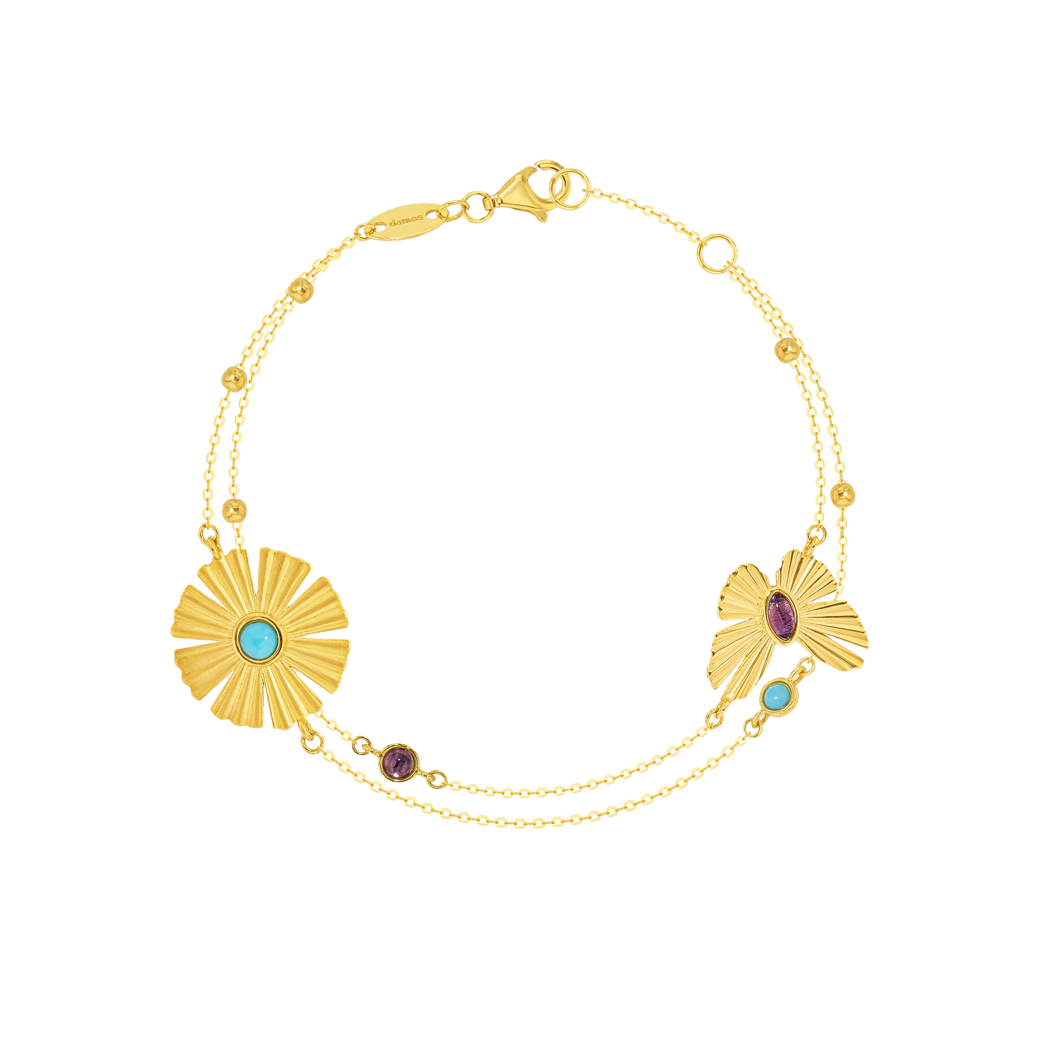 Sunkiss Large Arfaj Desert Daisy And Butterfly Tiered Bracelet