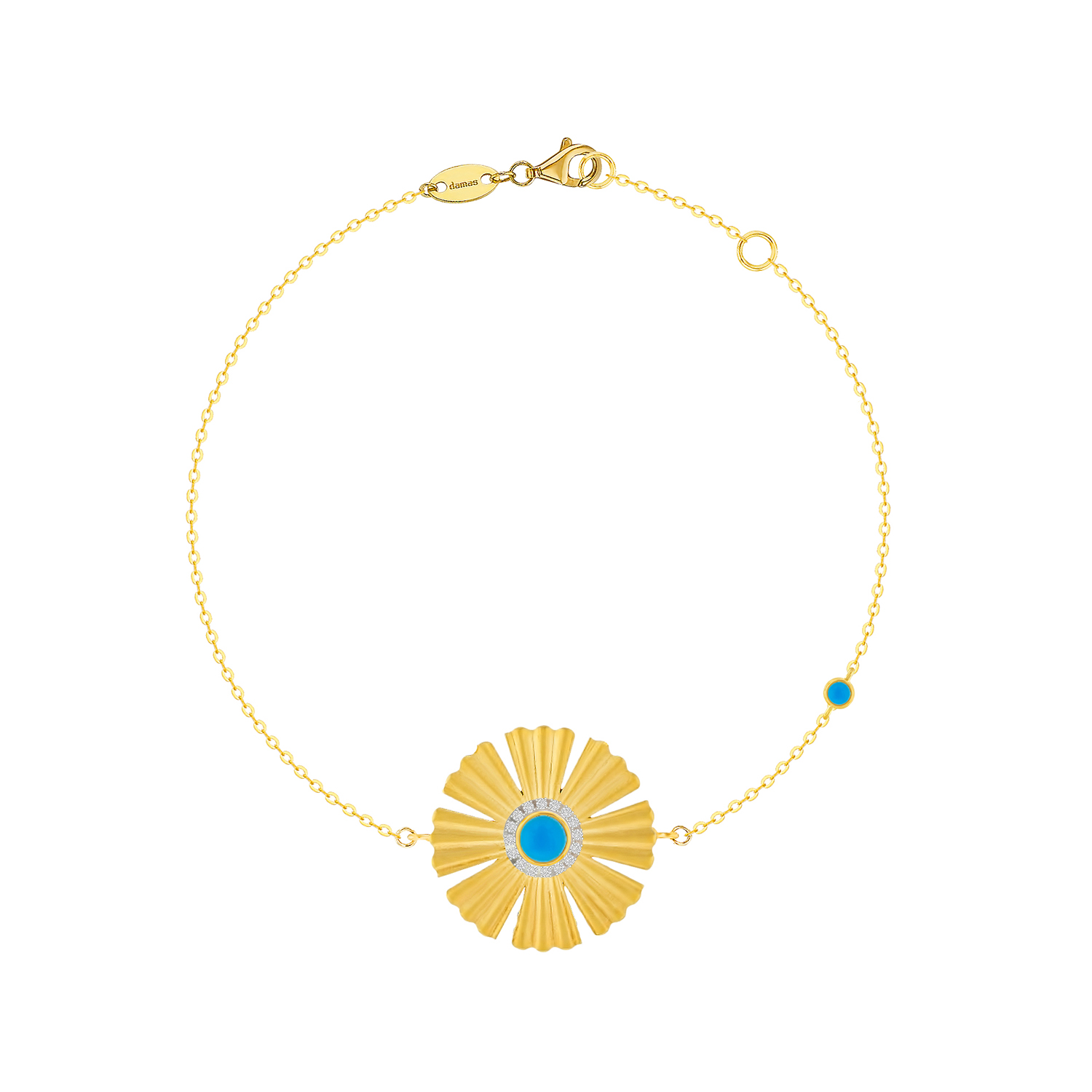 Sunkiss Garden 18k Yellow Gold Turquoise And Diamond Bracelet