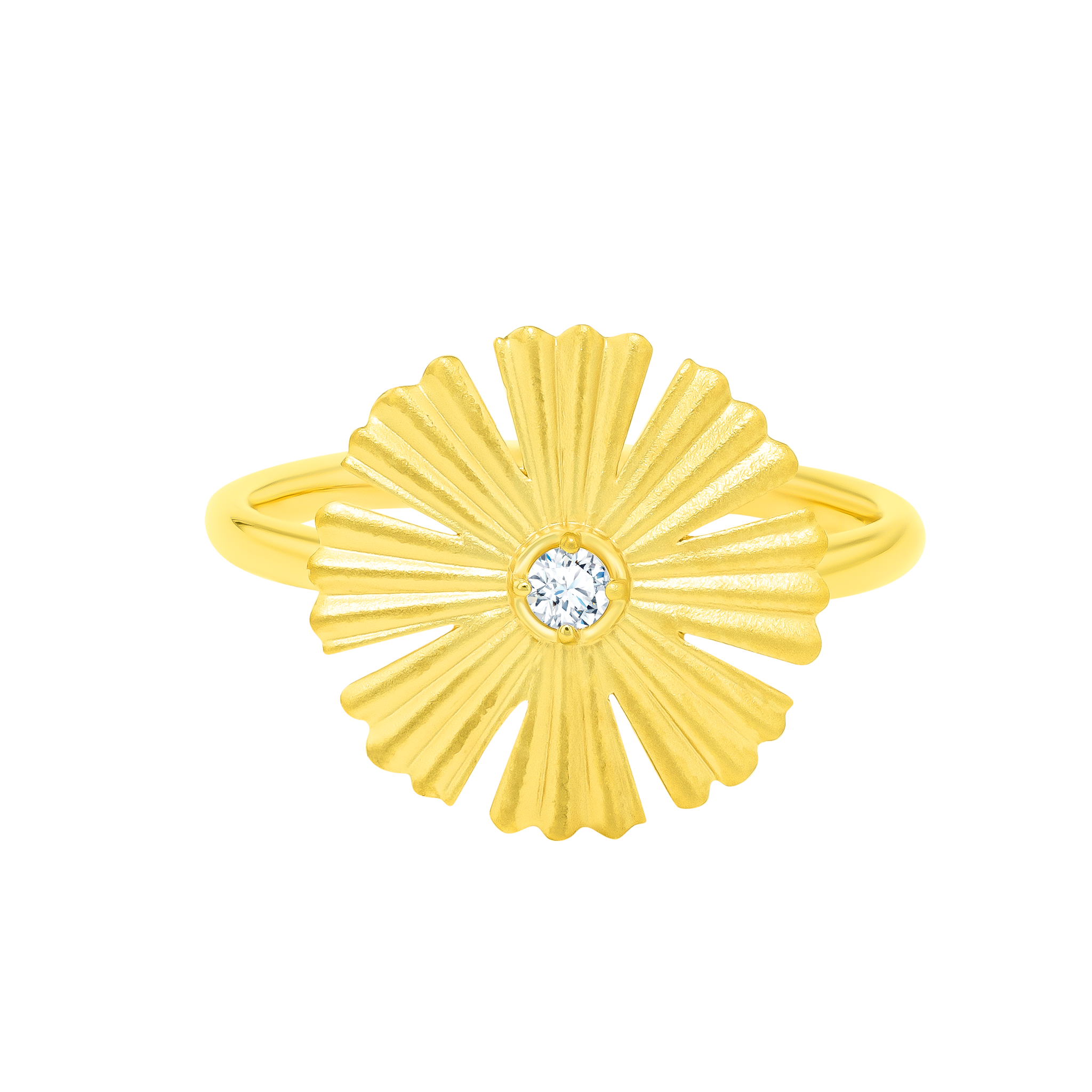 Sunkiss Large Arfaj Daisy Ring In 18k Yellow Gold