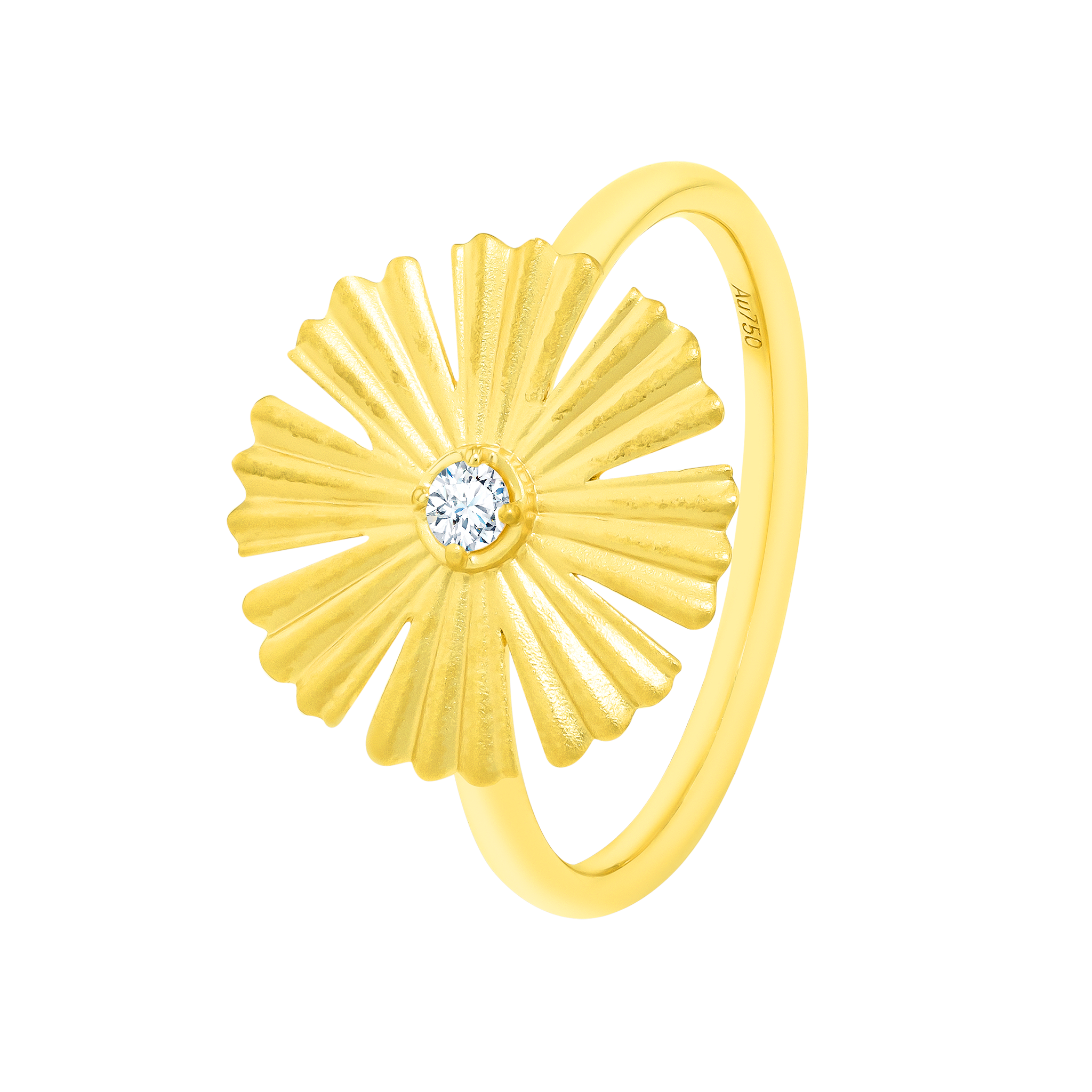 Sunkiss Large Arfaj Daisy Ring In 18k Yellow Gold