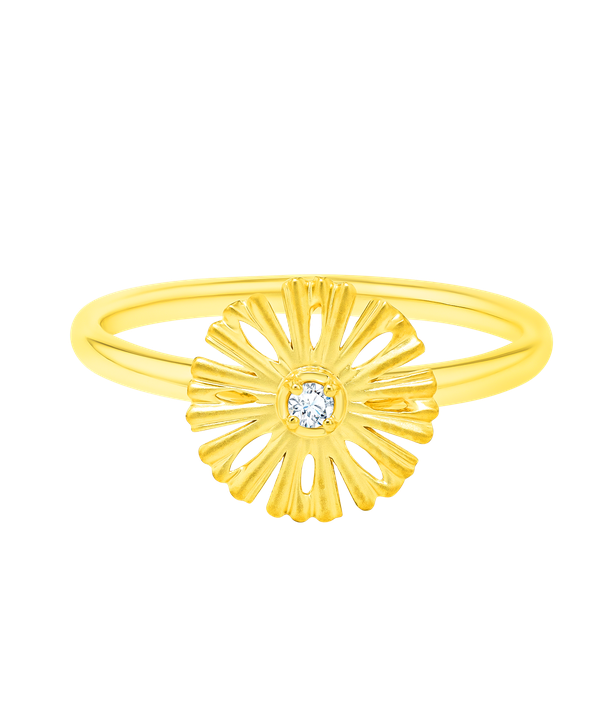 Sunkiss Medium Arfaj Daisy Ring In 18k Yellow Gold