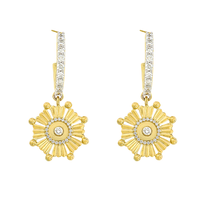 Sunkiss Beads 18k Gold Diamond Earrings