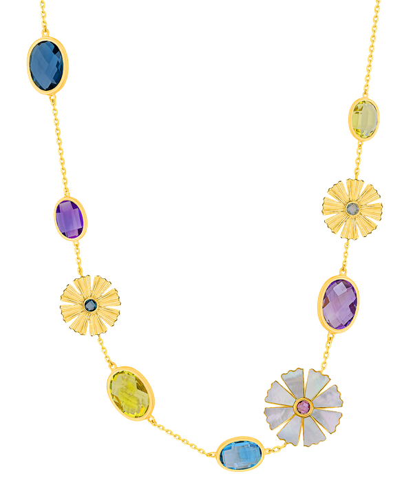 Sunkiss Garden Mother of Pearl Necklace in 18K Yellow Gold