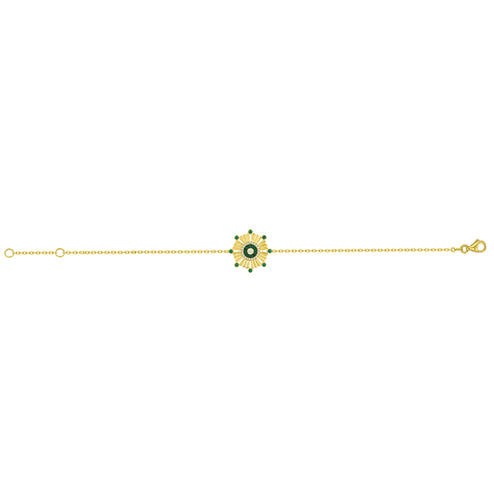 Sunkiss Beads 18k Gold Malachite And Diamond Bracelet