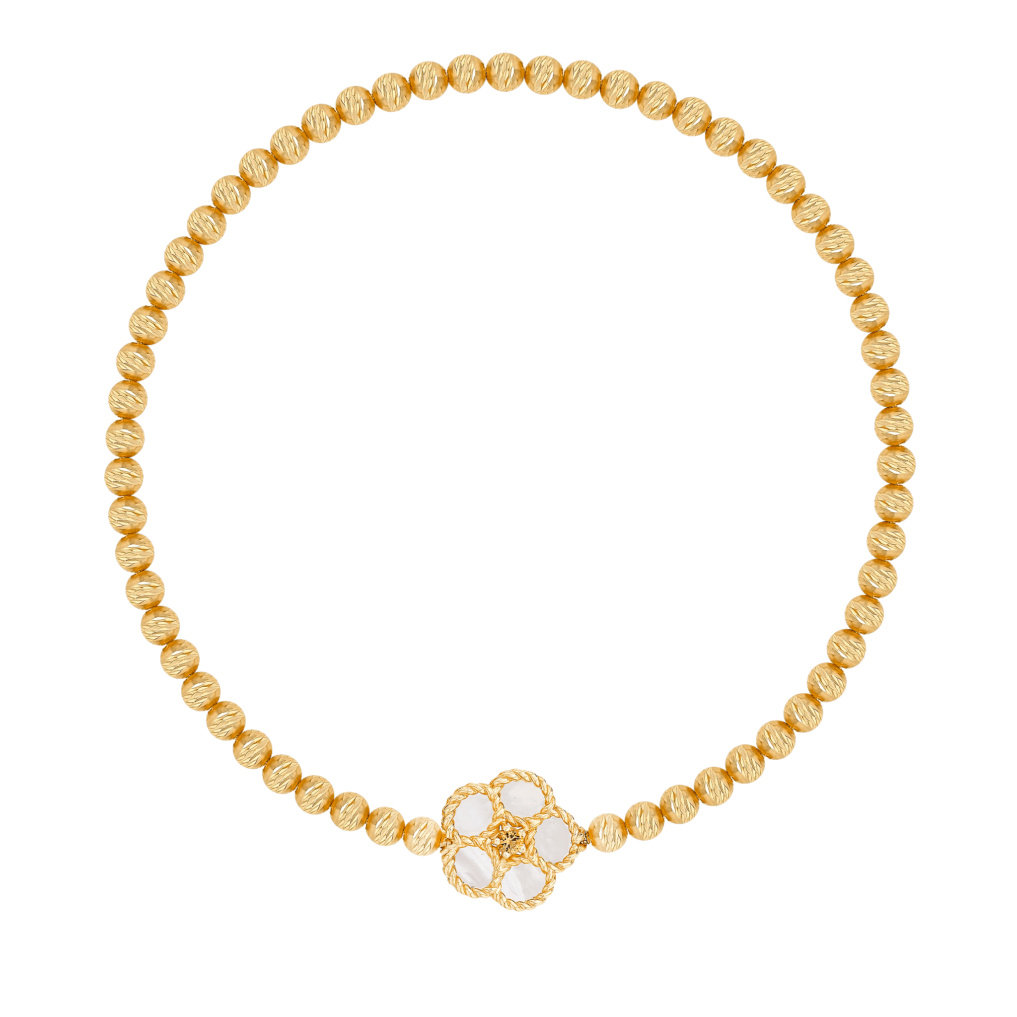 Petali Del Mare Flower Bead Bracelet Yellow Gold