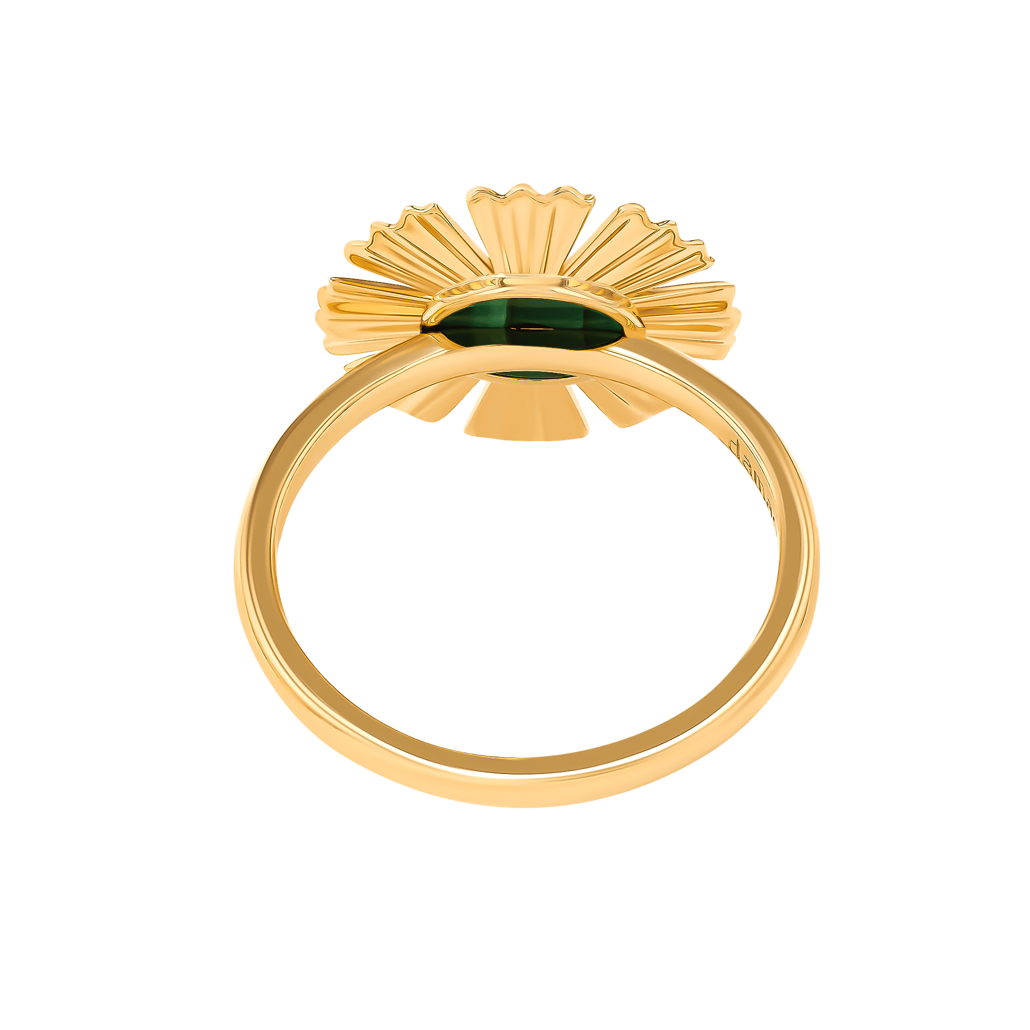 Sunkiss Yellow Gold Ring With Malachite And Diamond