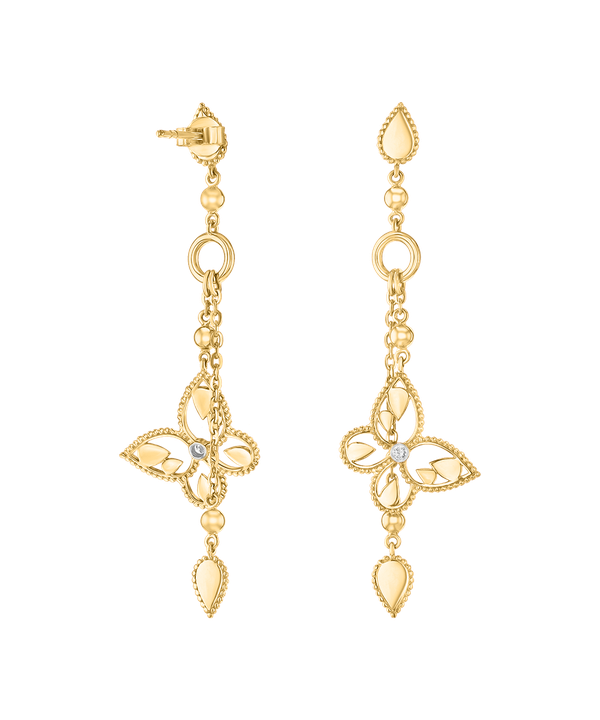 Frou Frou Diamond Butterfly Long Drop Earrings