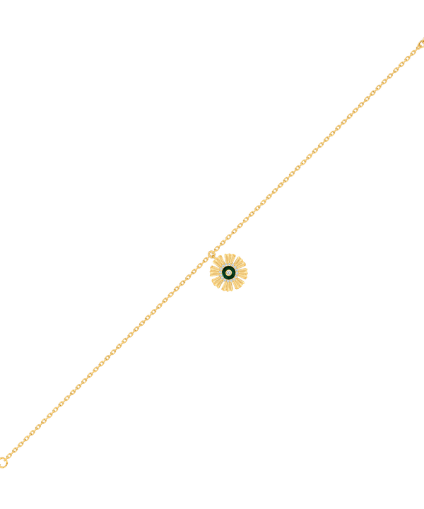Happy Sunkiss Diamond Anklet in 18K Yellow Gold & malachite