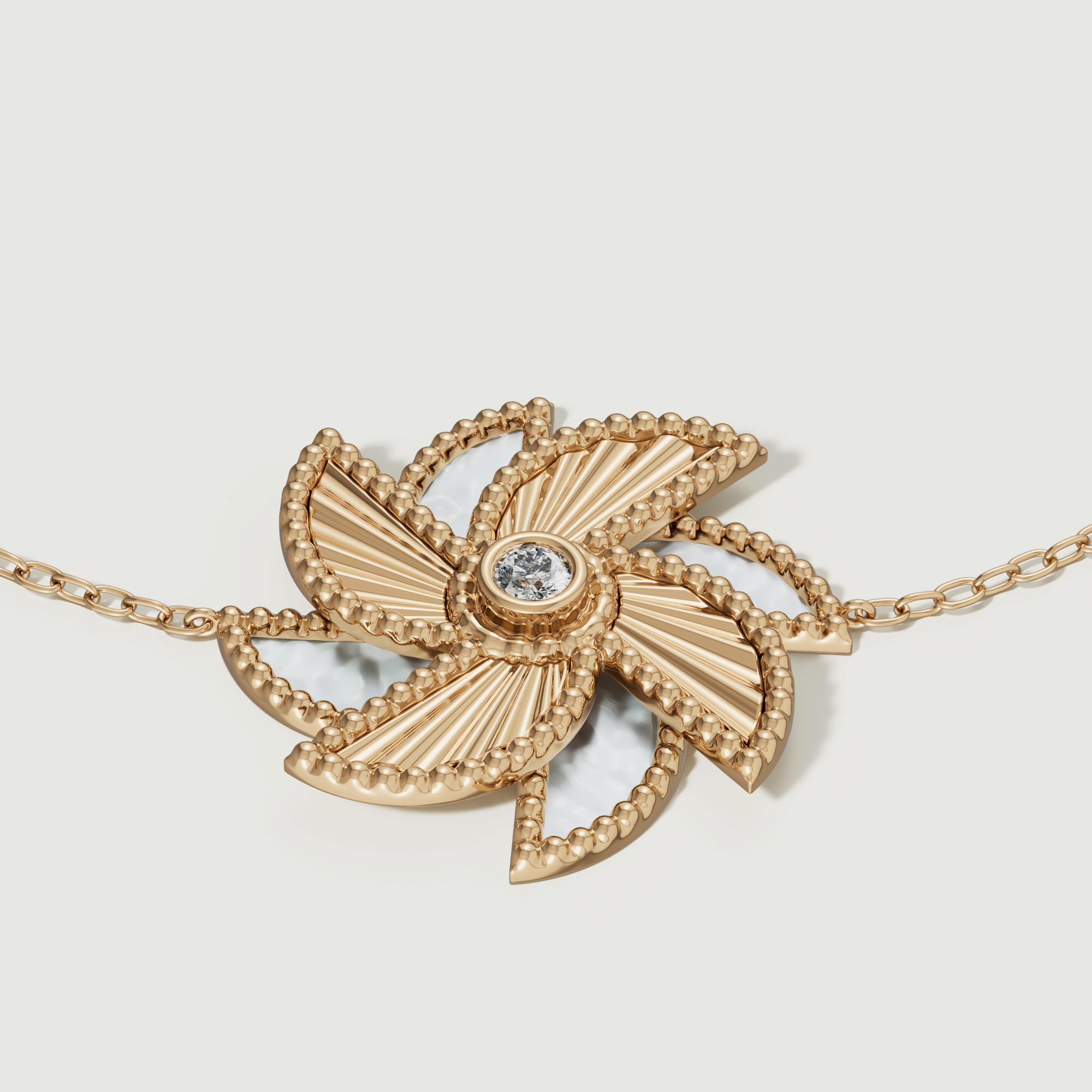 Bliss 18k Yellow Gold Diamond & White Mother Of Pearl Bracelet