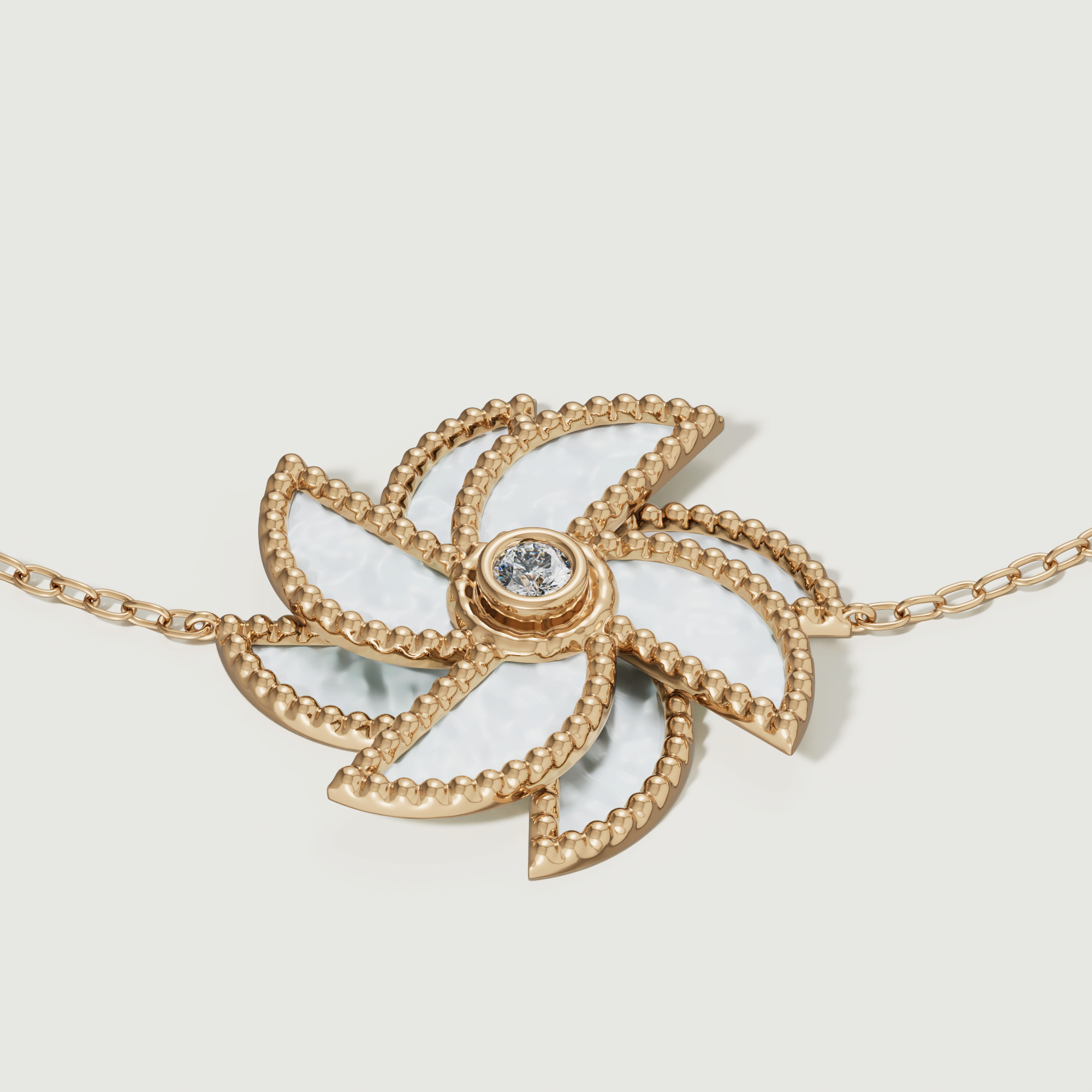 Bliss 18k Yellow Gold Diamond & White Mother Of Pearl Bracelet