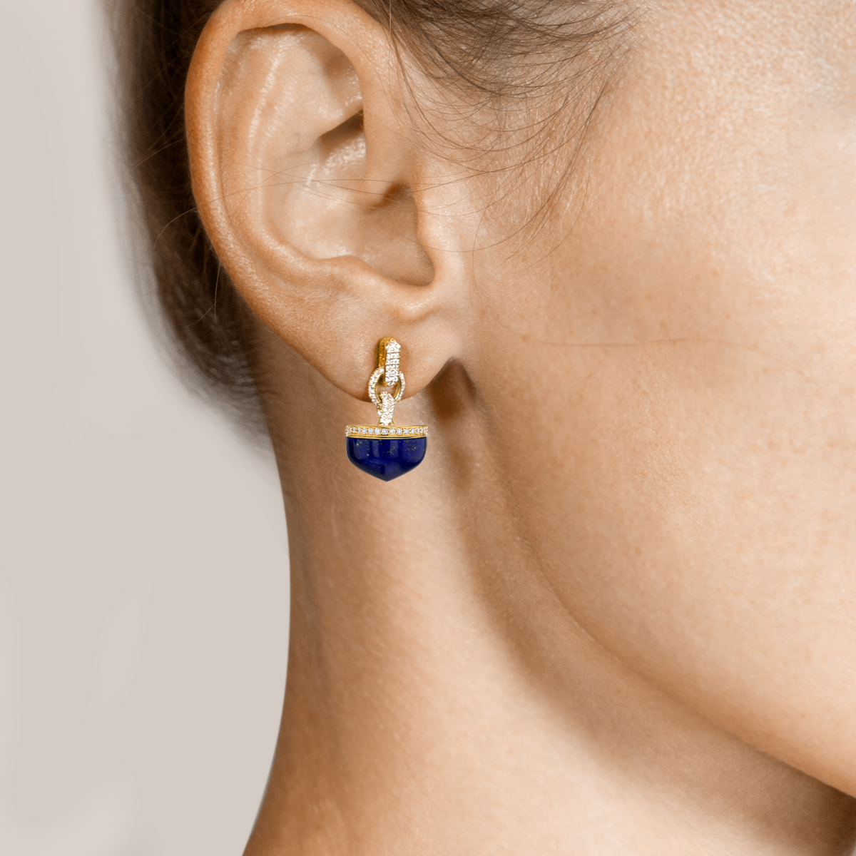 Majesty Lapis Lazuli Drop Diamond Earrings
