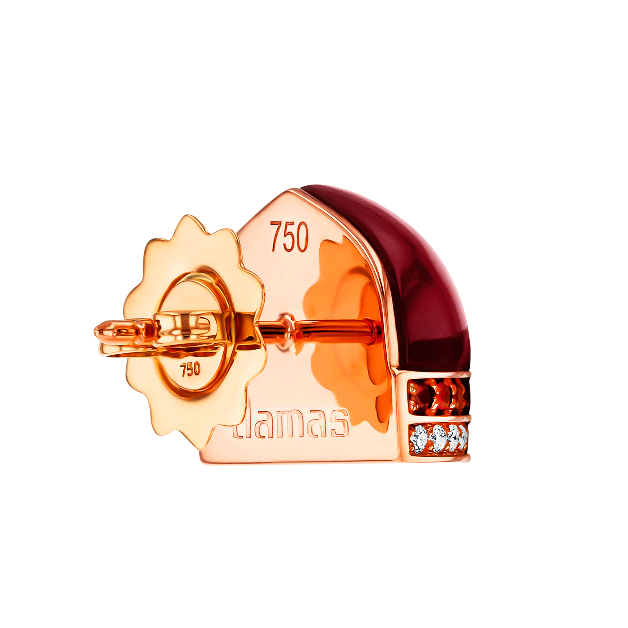 Majesty Garnet And Diamond Stud Earrings