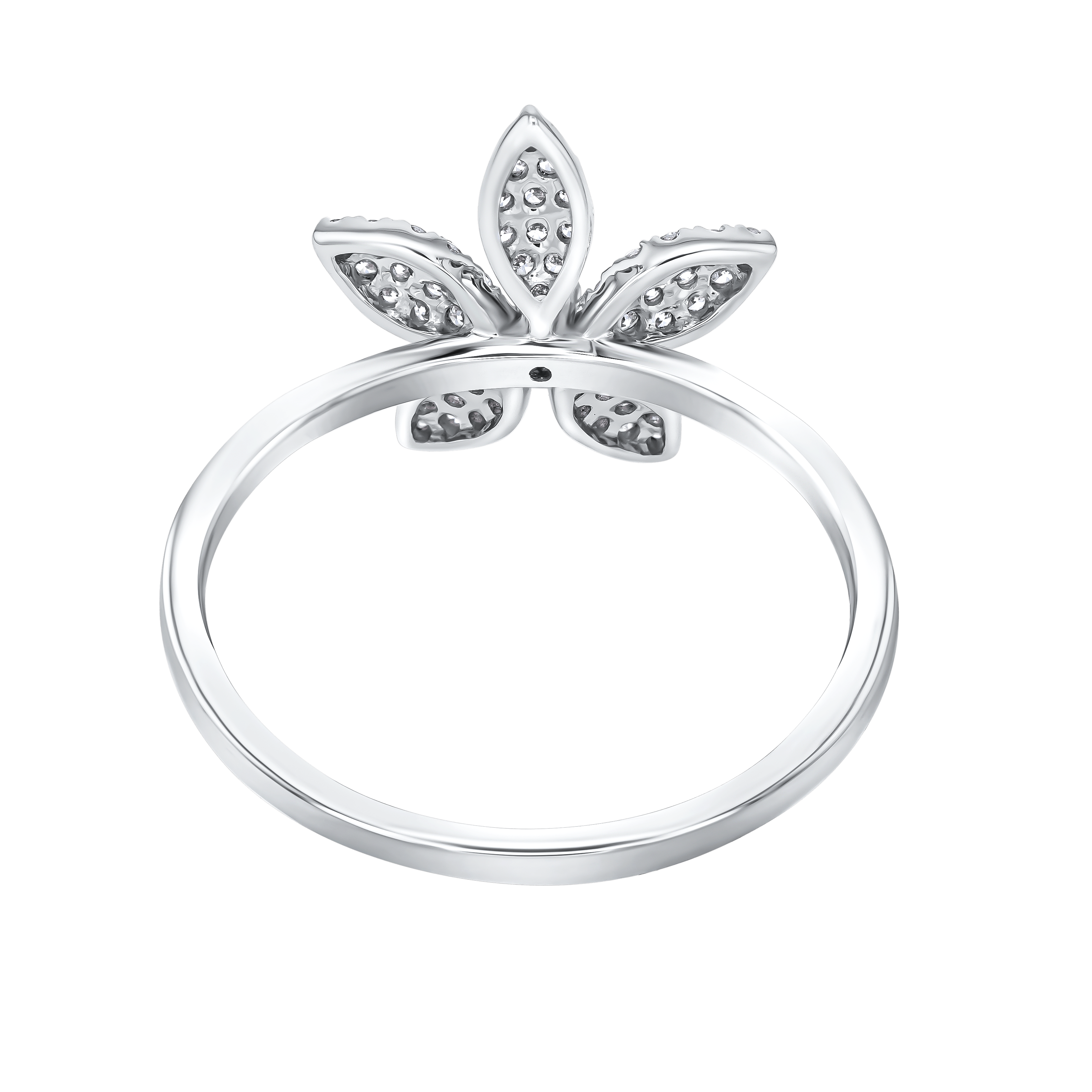 Flora Diamond Ring In 18k White Gold