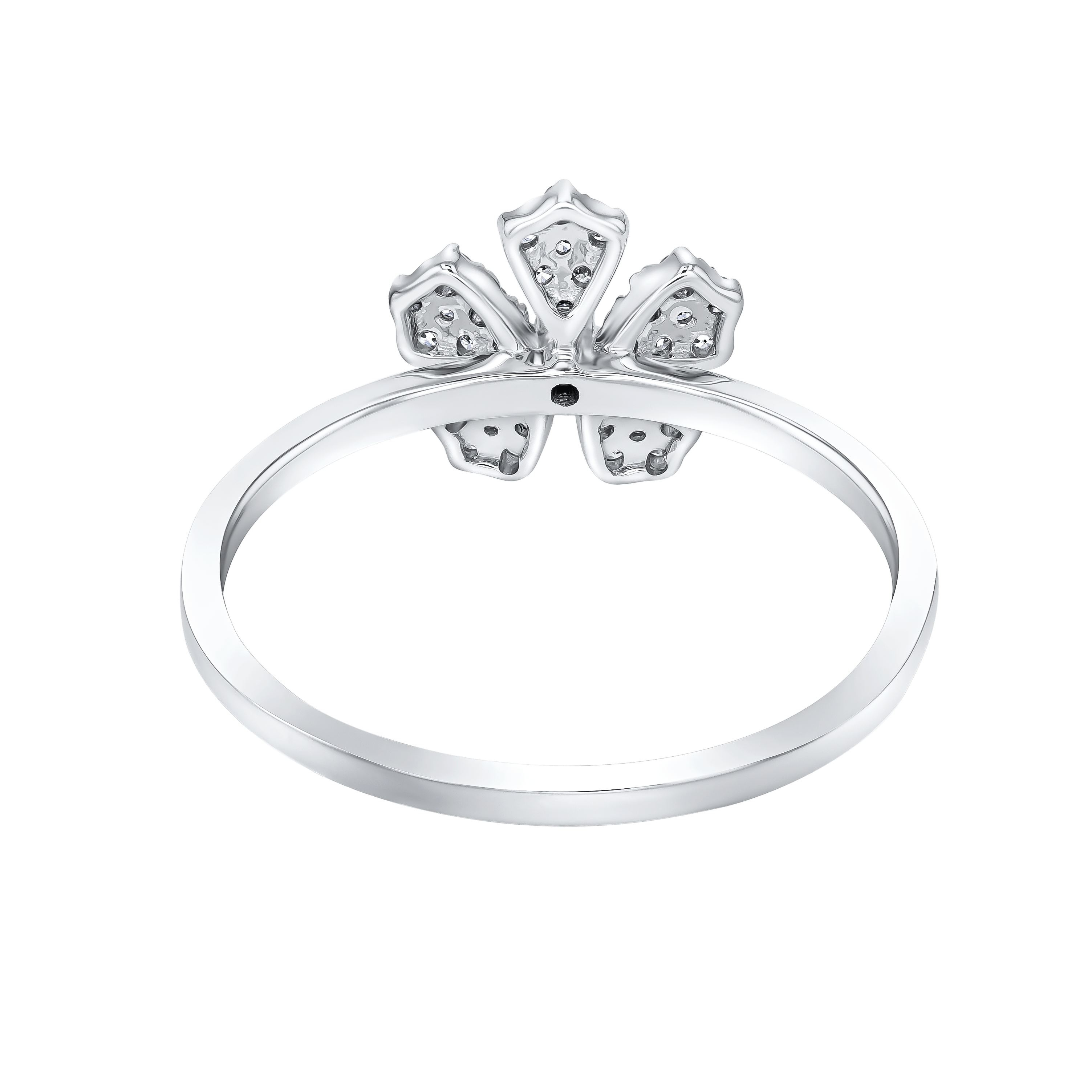 Flora Diamond Ring In 18k White Gold