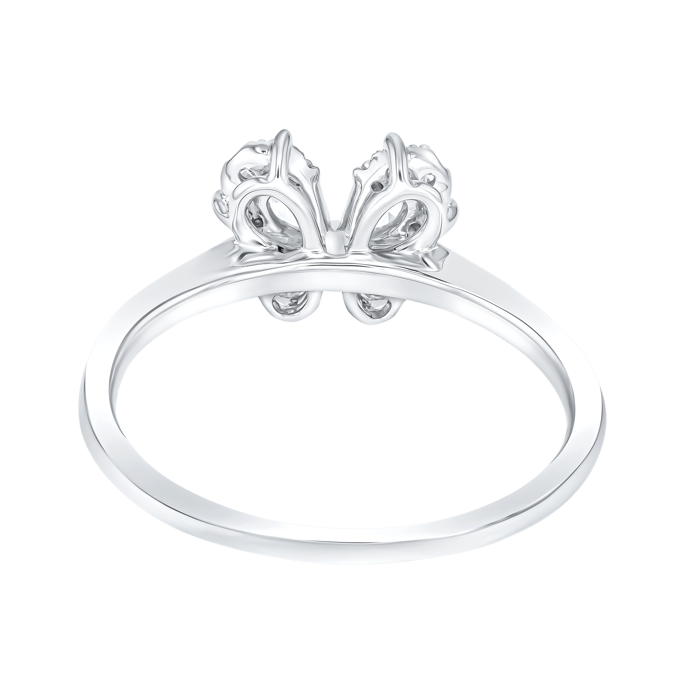 Flora Diamond Ring In 18k White Gold