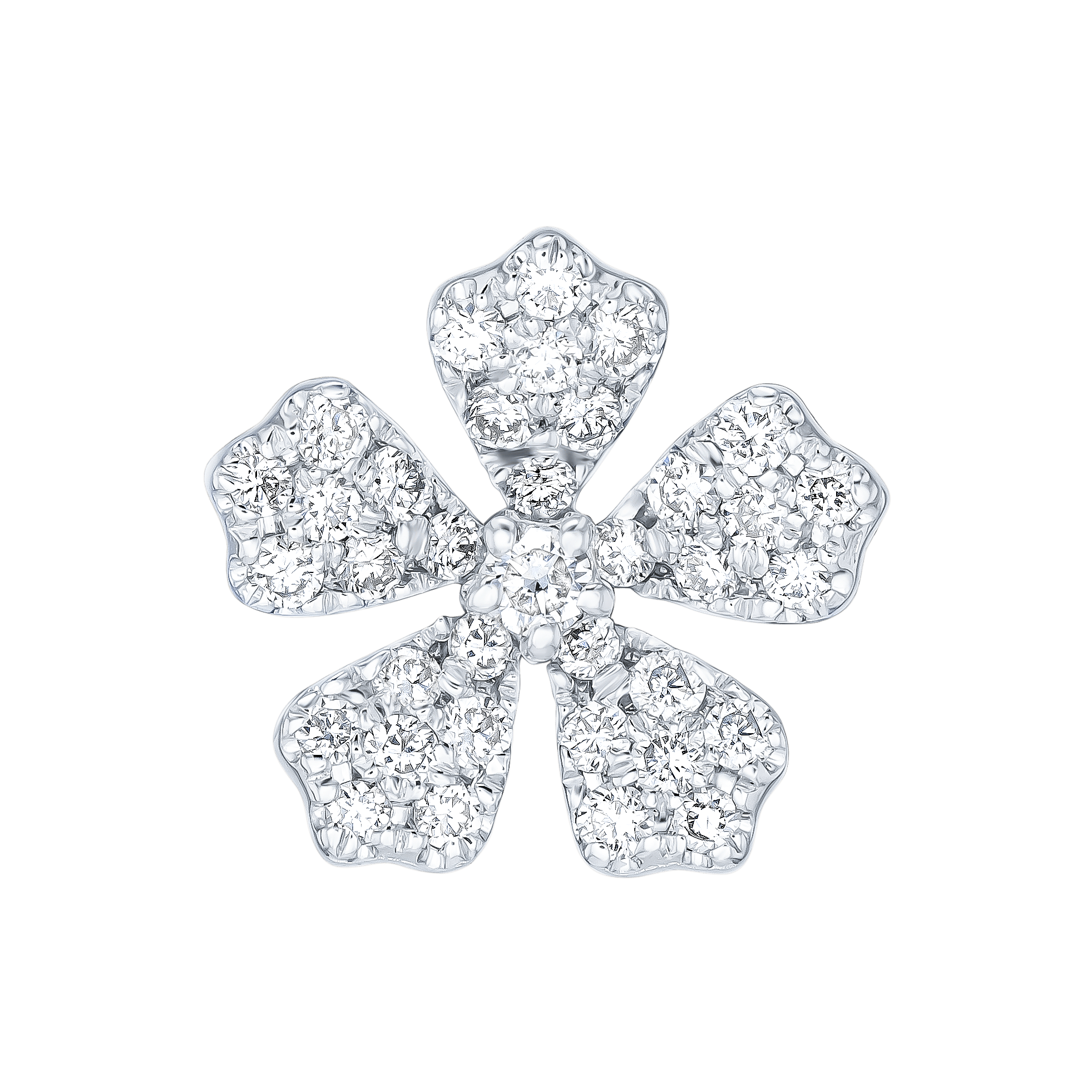Flora Diamond Earrings In 18k White Gold