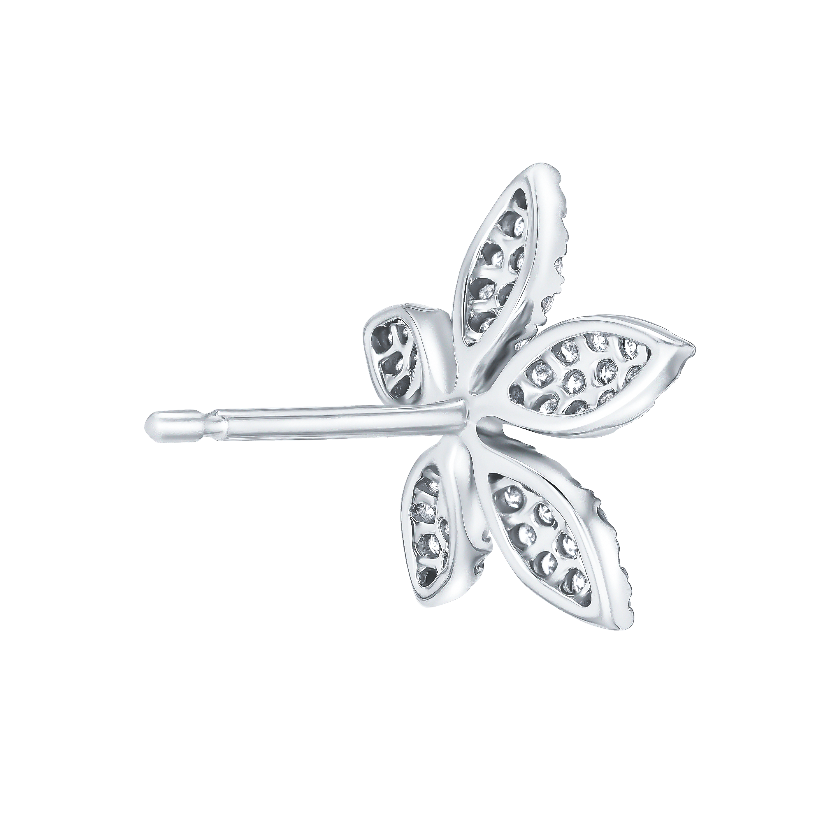 Flora Diamond Earrings In 18k White Gold