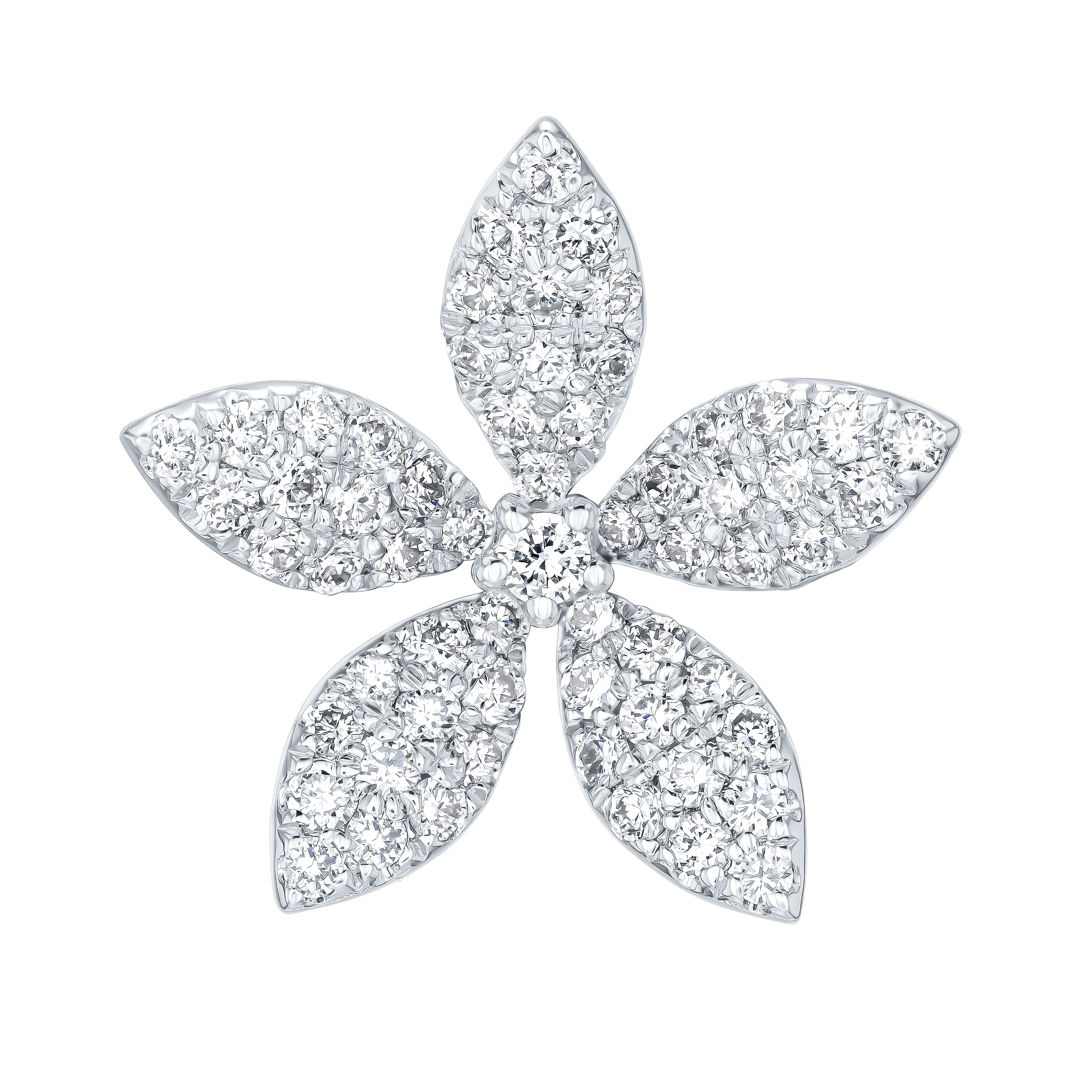 Flora Diamond Earrings In 18k White Gold