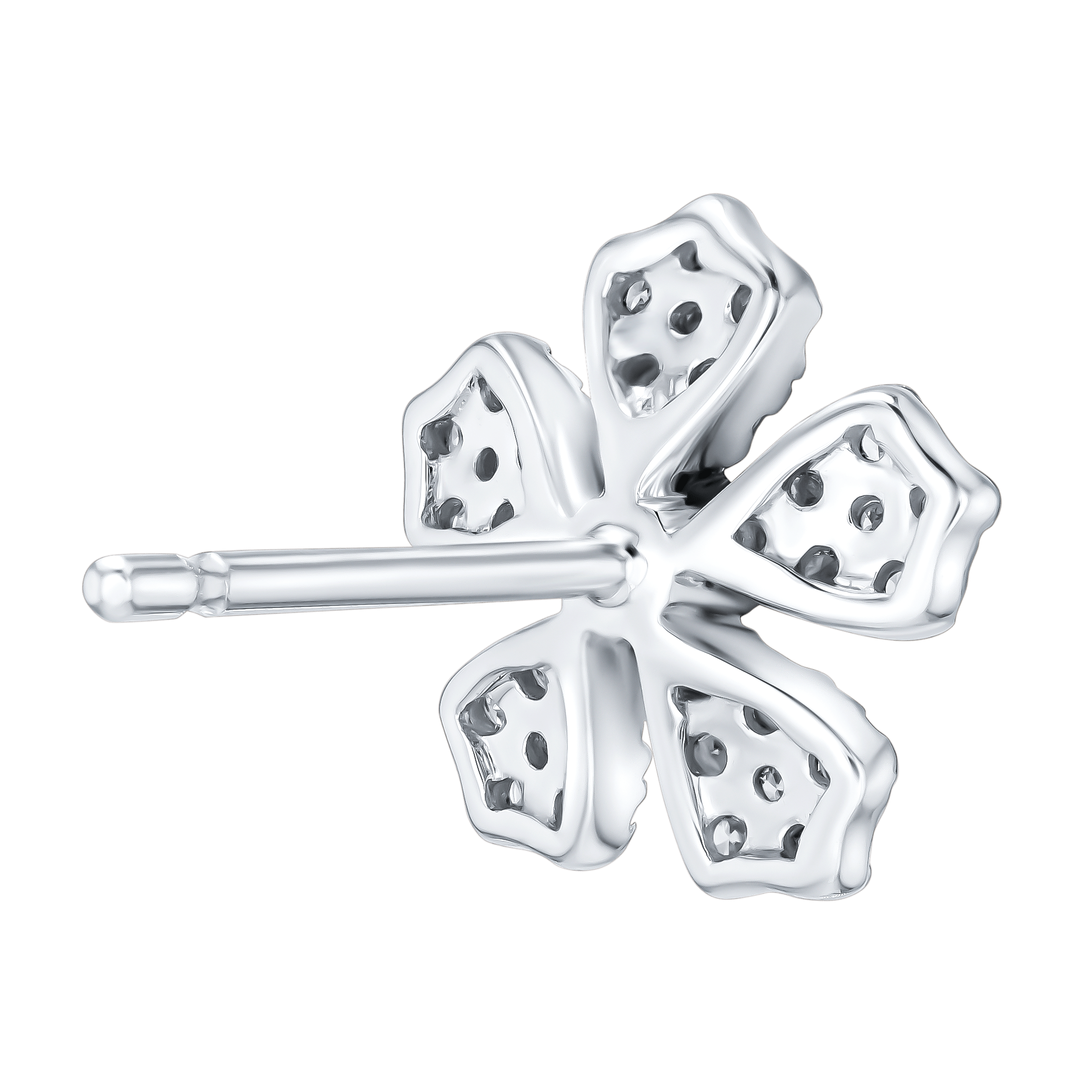 Flora Diamond Earrings In 18k White Gold