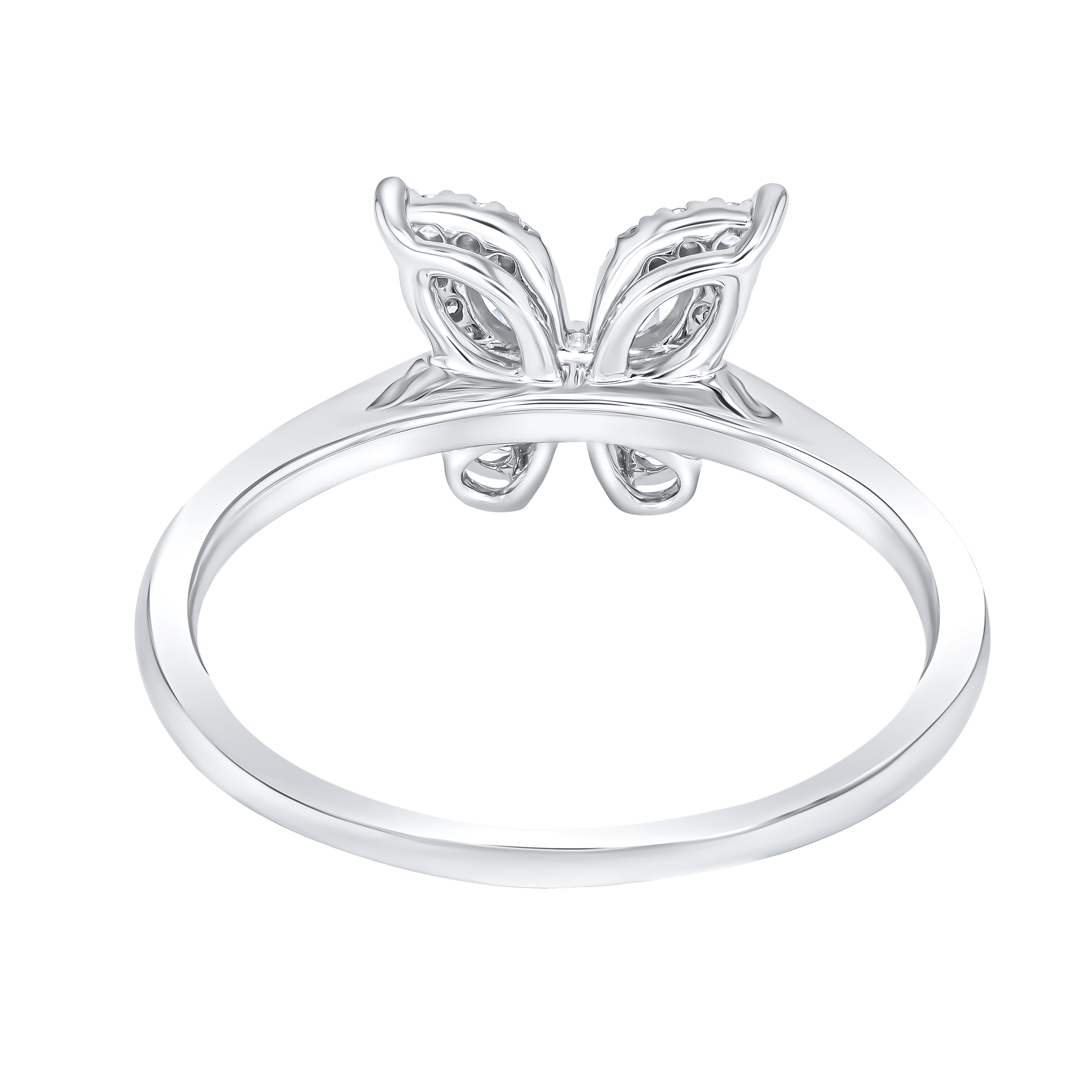 Flora Diamond Ring In 18k White Gold