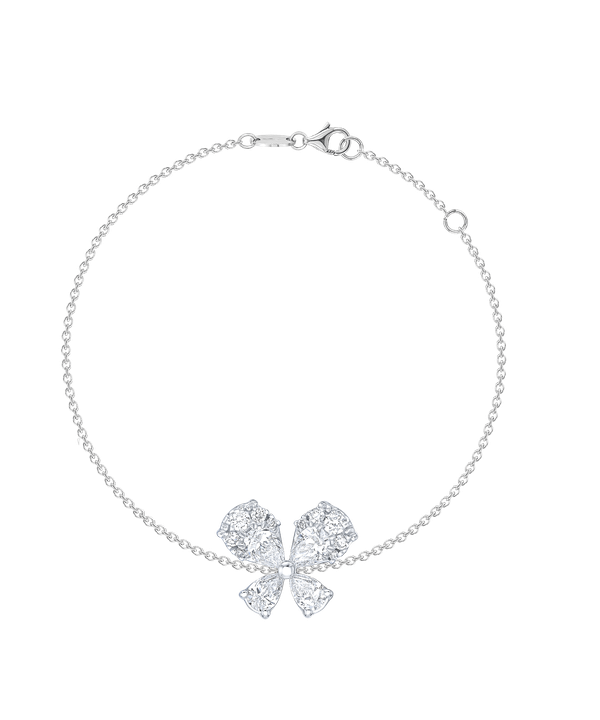 Flora Diamond Bracelet In 18k White Gold