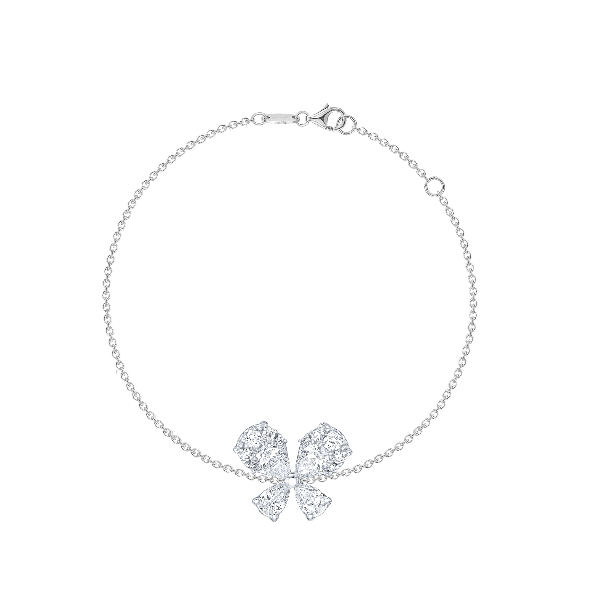 Flora Diamond Bracelet In 18k White Gold