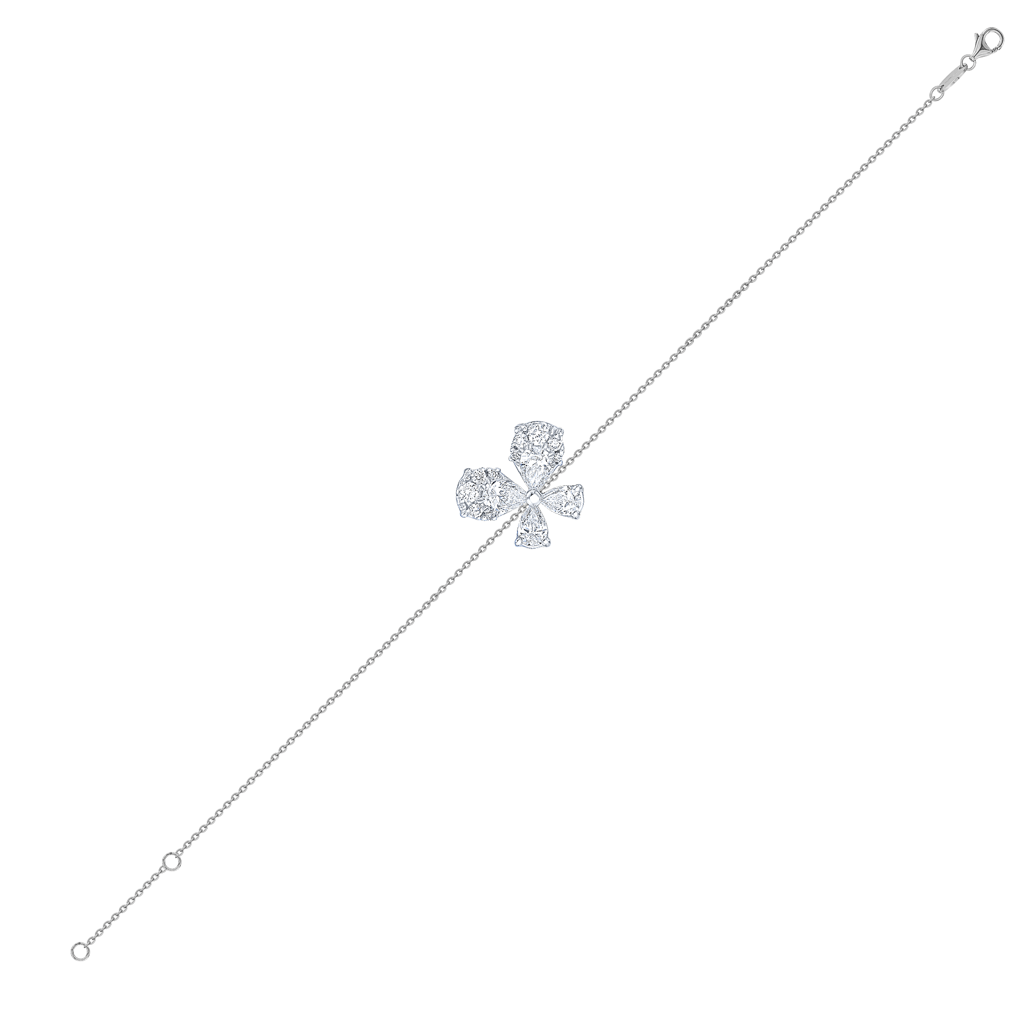 Flora Diamond Bracelet In 18k White Gold
