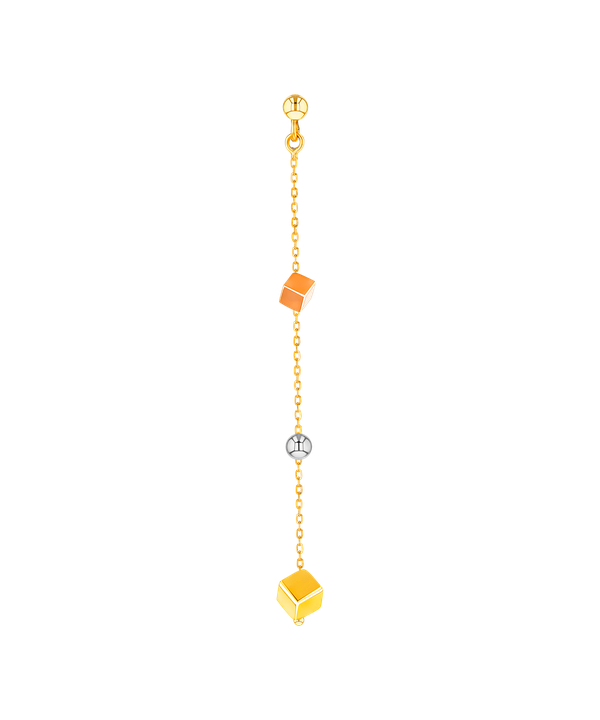 Cubes-1 Earring in 18K  Gold