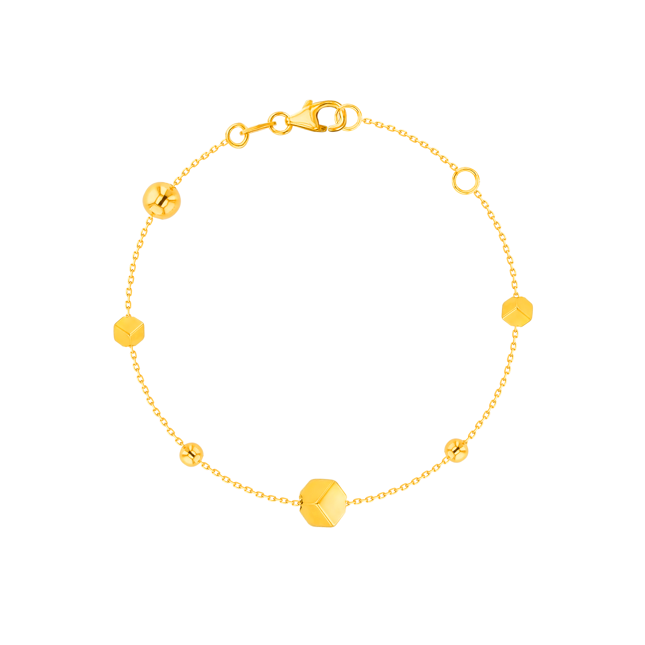 Cubes Bracelet In 18k Yellow White & Rose Gold
