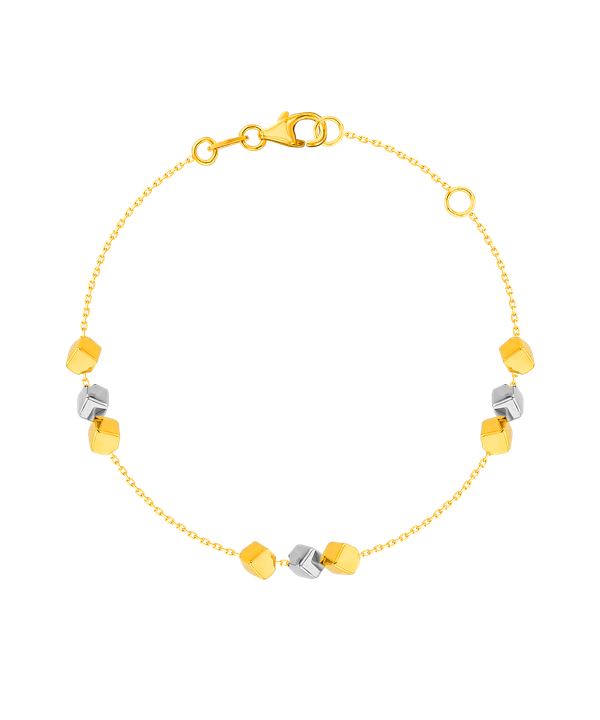 Cubes-1 Bracelet in 18K Yellow & White Gold