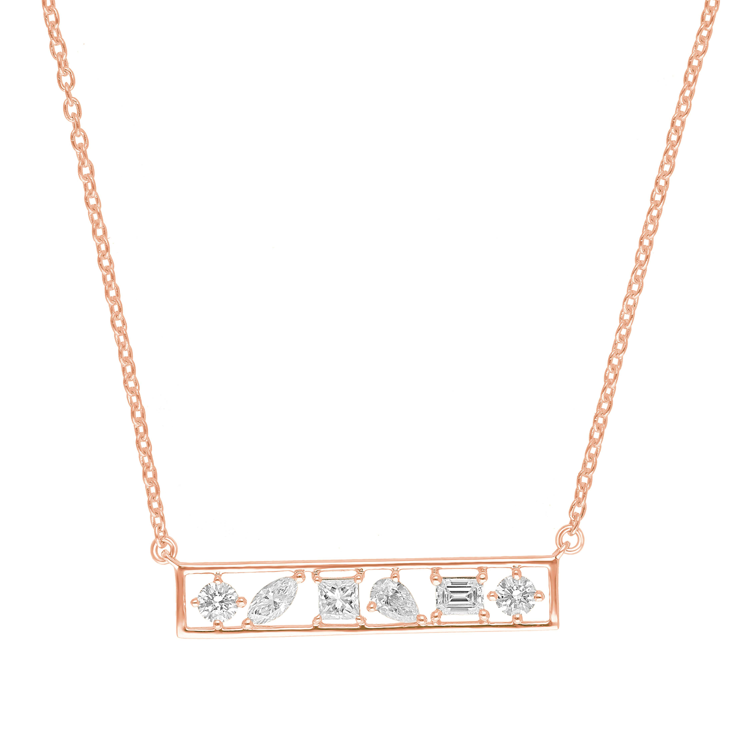 Aerial Diamond Necklace in 18K Rose Gold