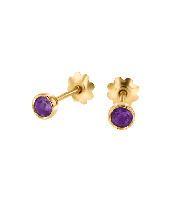 Children's Jewellery Ara Amethystfebruary Birthstone Earrings