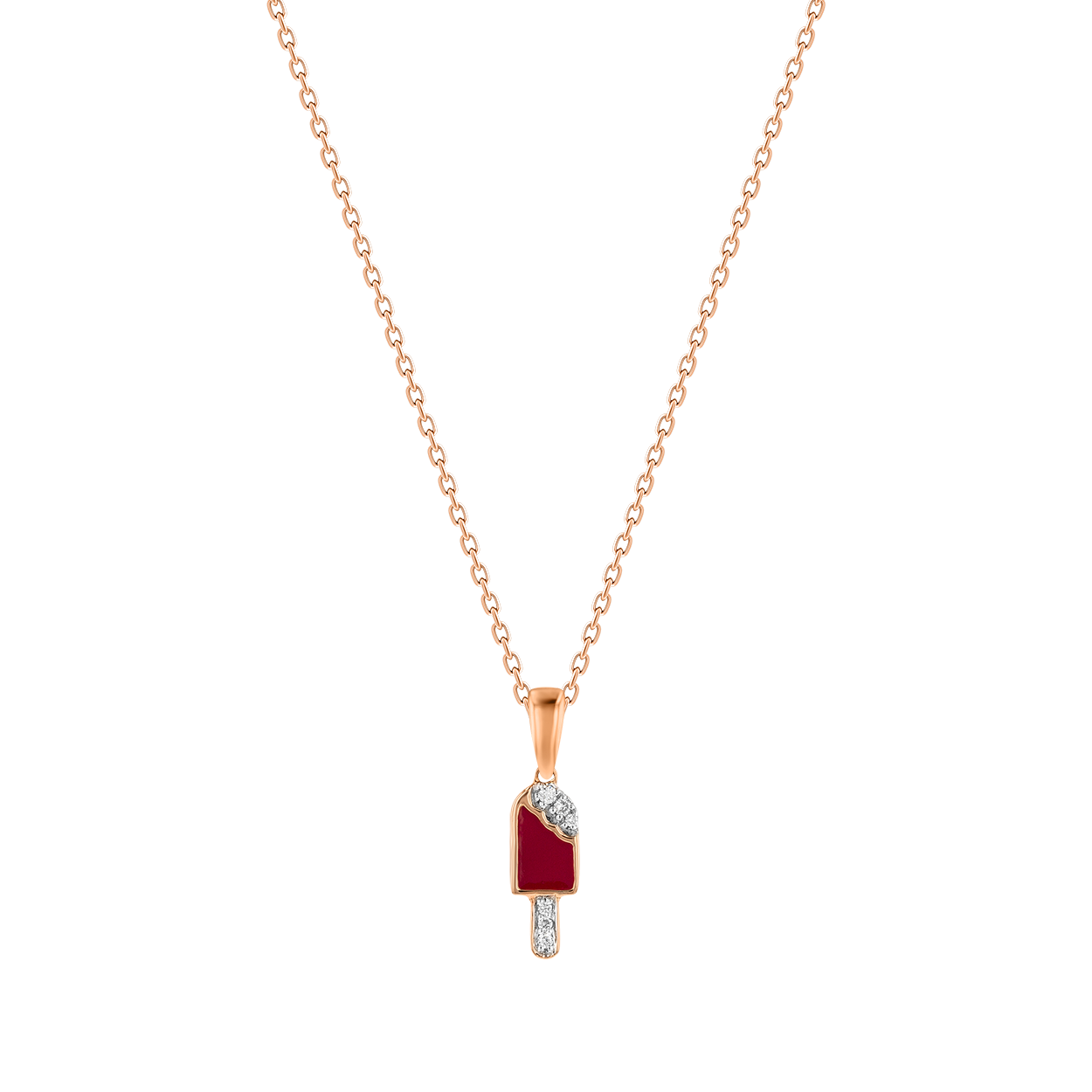 Children's Jewellery Ara Diamond Rose Gold Ice Pop Necklace