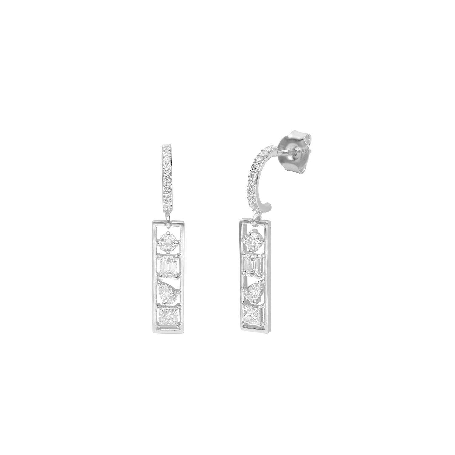 Aerial Diamond Earring in 18K White Gold