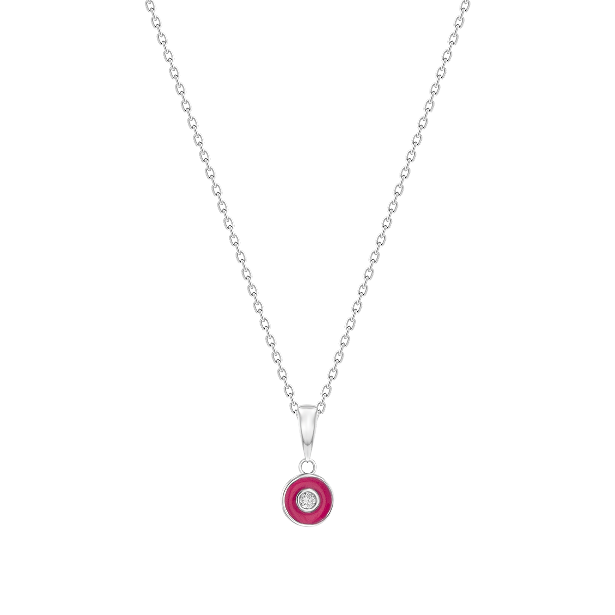 Children's Jewellery Ara Diamond Necklace With Magenta Enamel