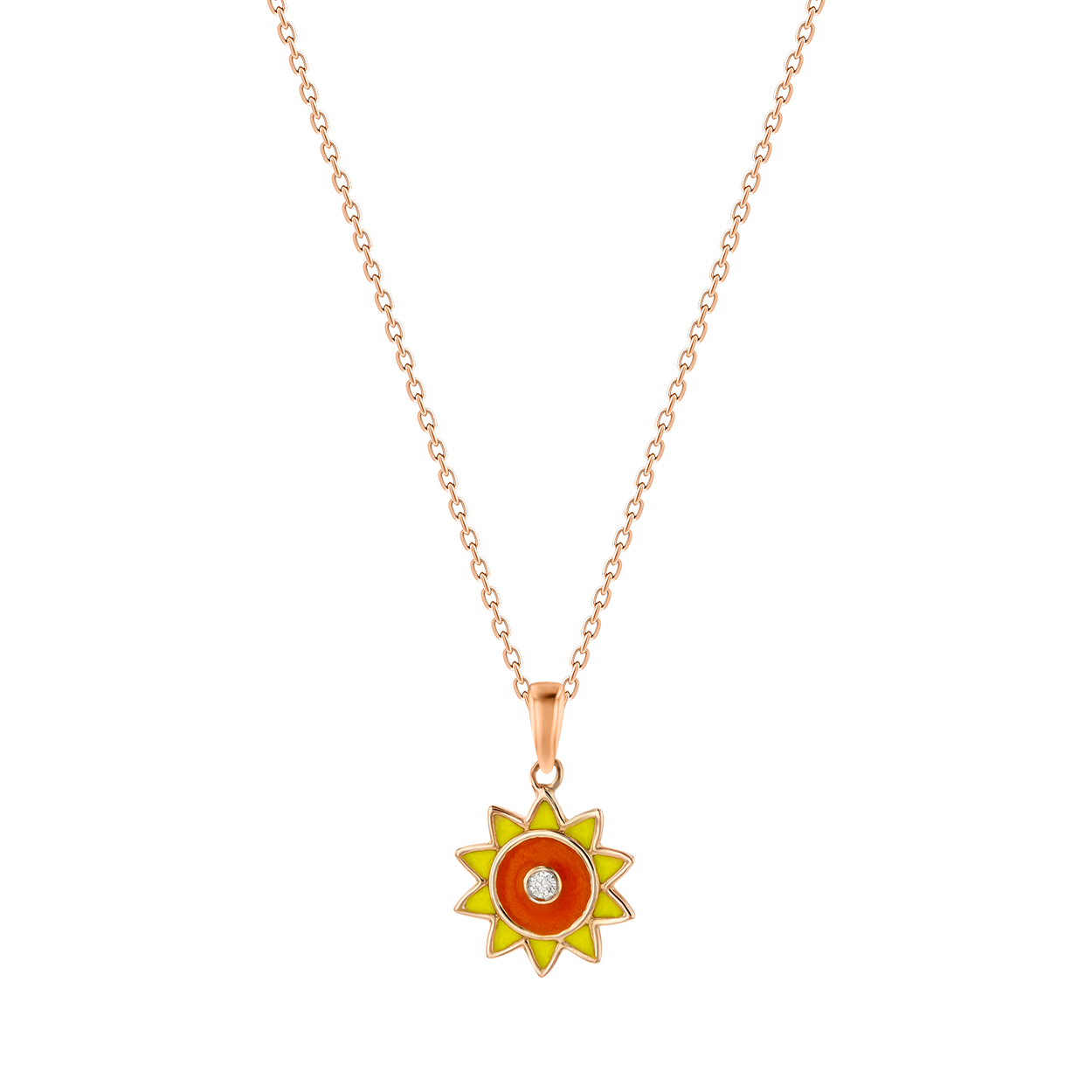 Children's Jewellery Ara Diamond Rose Gold Sunshine Necklace