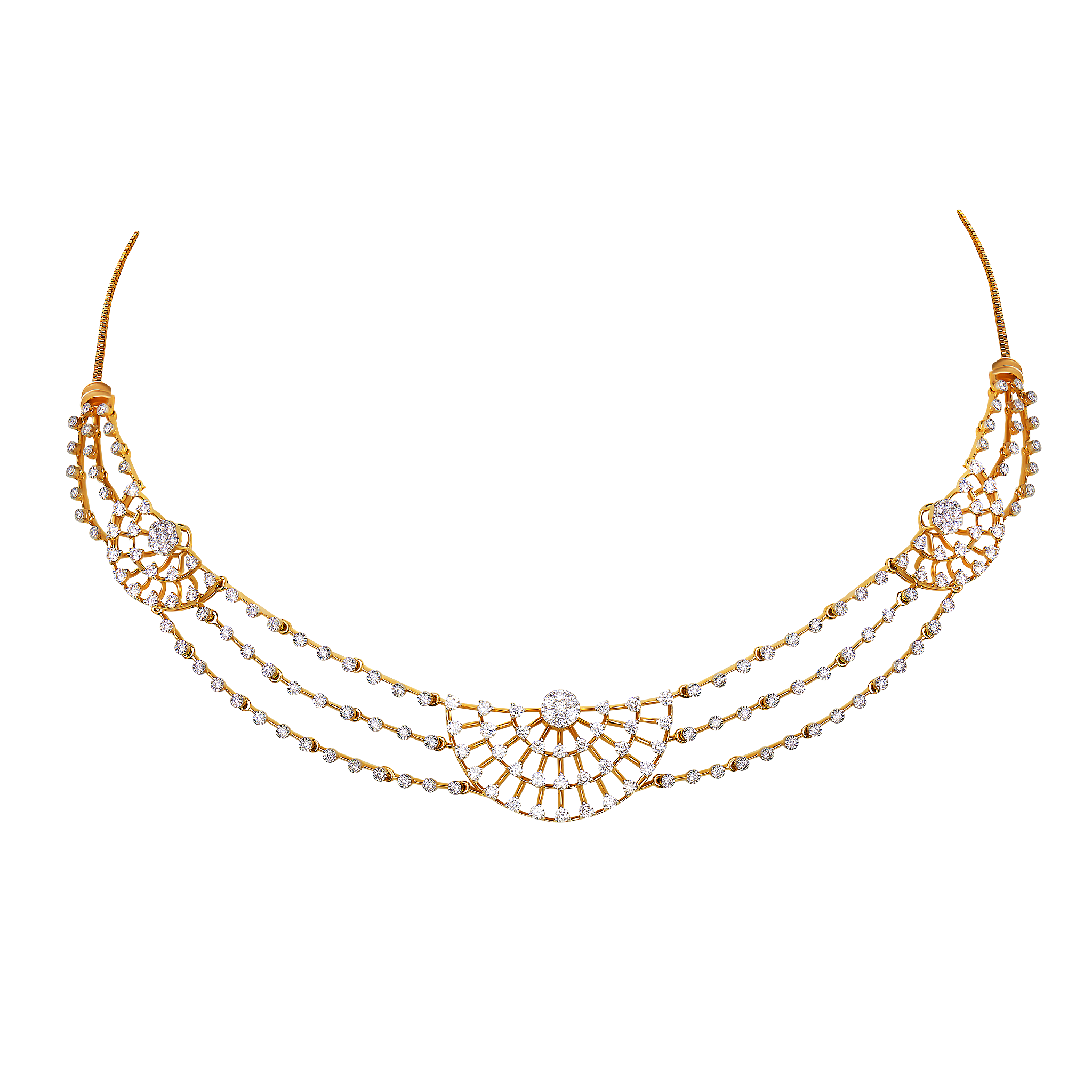 Diamond Necklace & Earring In 18k Gold
