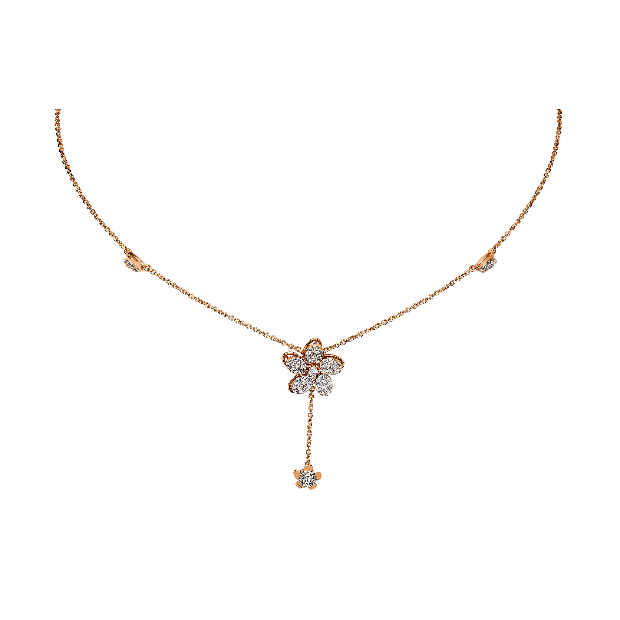 Diamond Necklace & Earring In 18k Gold