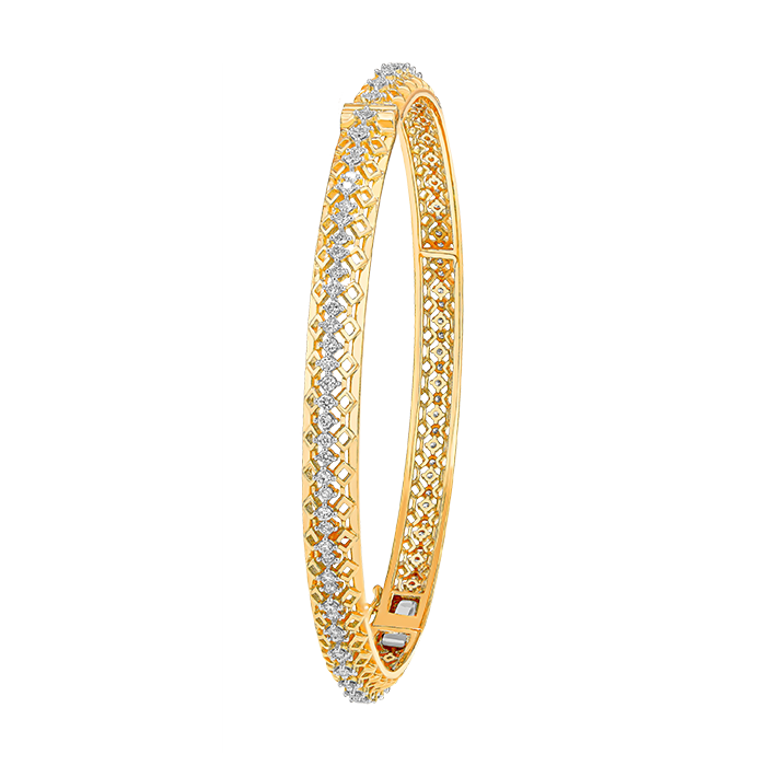 Akshyatritiya 18k Yellow Gold Diamond Bangle