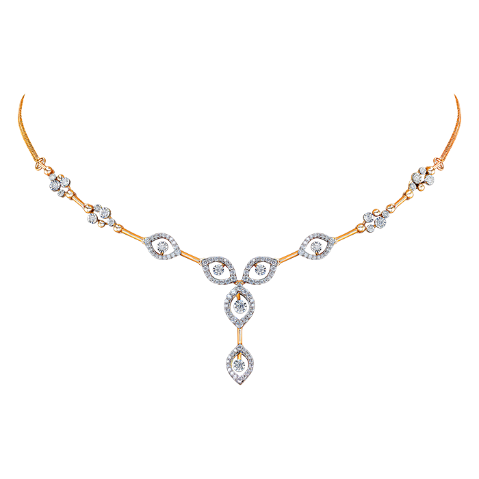 Diamond Necklace & Earring In 18k Gold