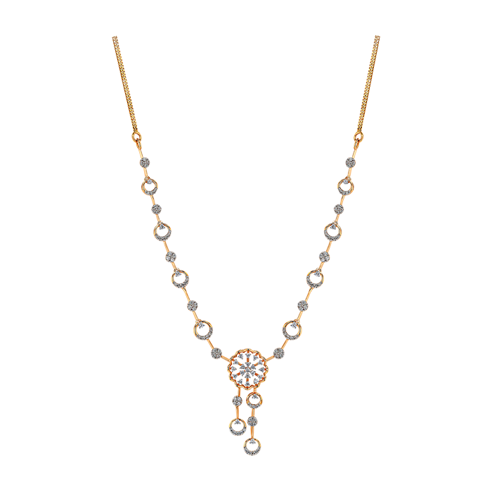 Diamond Necklace & Earring In 18k Gold