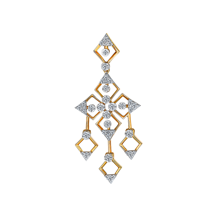 Diamond Necklace & Earring In 18k Gold