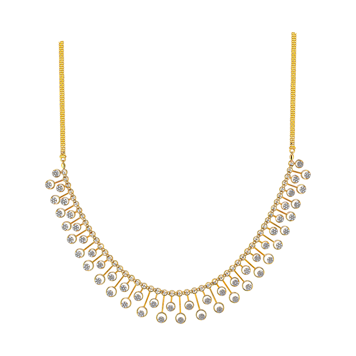 Diamond Necklace & Earring In 18k Gold