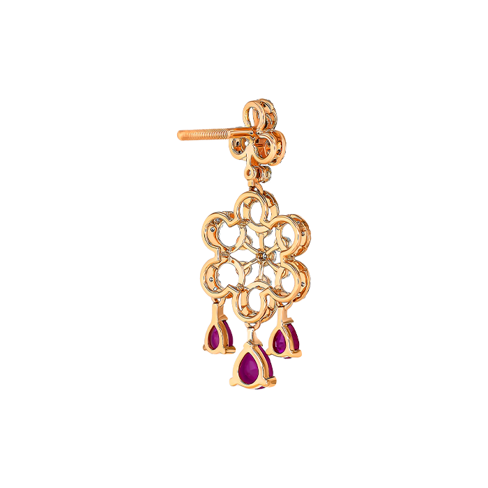 Diamond & Ruby Necklace & Earring In 18k Gold