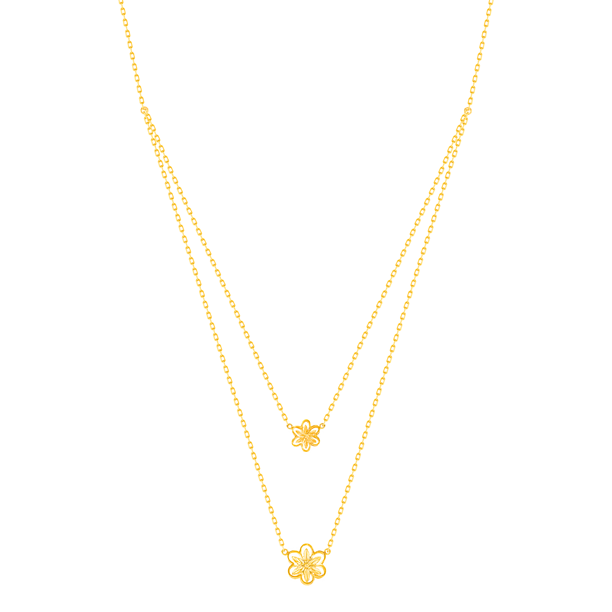 Anmol Floret Double Chain 21k Yellow Gold
