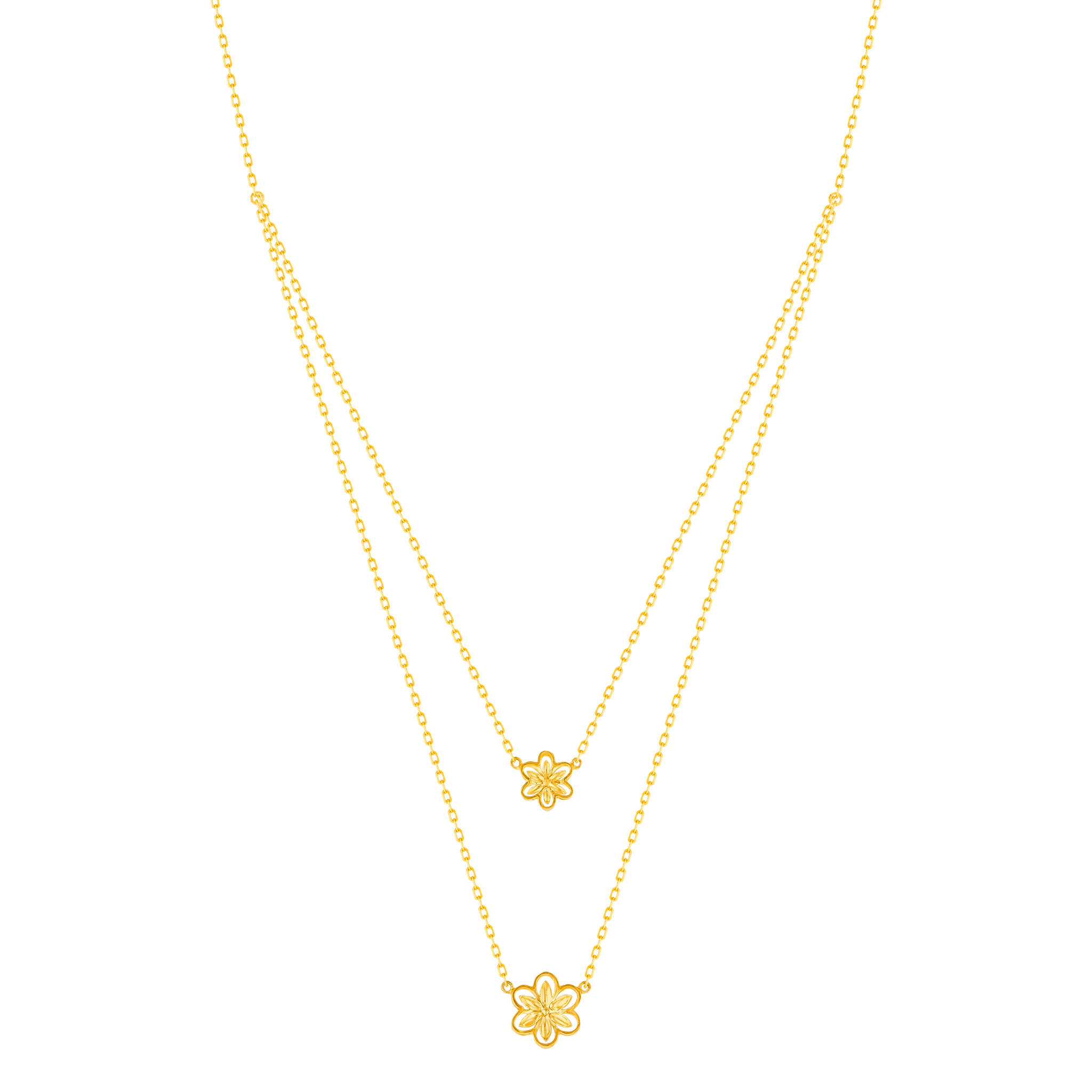 Anmol Floret Double Chain 21k Yellow Gold