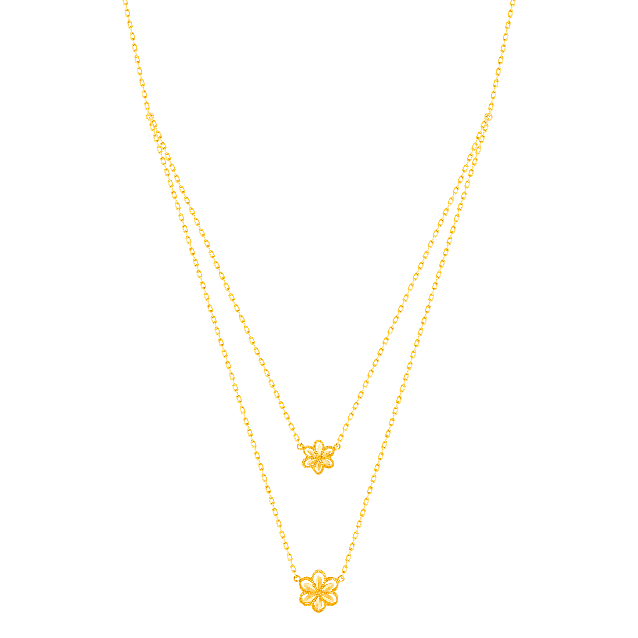 Anmol Floret Double Chain 21k Yellow Gold